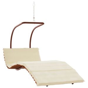 vidaXL Chaise à bascule avec coussin tissu et bois massif de peuplier