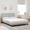 vidaXL Cadre de lit sans matelas gris clair 137x190 cm velours