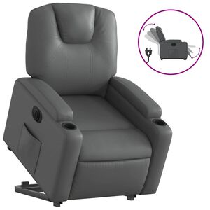 vidaXL Fauteuil inclinable &eacute;lectrique gris similicuir