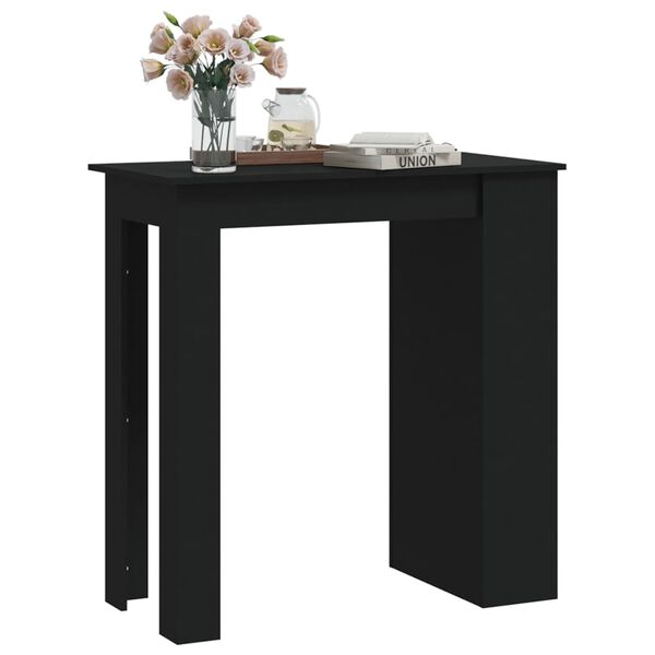 vidaXL Table de bar et rangement Noir 102x50x103,5cm Bois d'ingénierie
