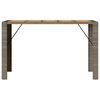 vidaXL Table de bar de jardin et dessus en bois acacia r&eacute;sine tress&eacute;e