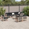 vidaXL Salon de jardin 9 pcs avec coussins bois de pin massif