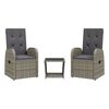 vidaXL Ensemble &agrave; manger de jardin et coussins 2 pcs gris rotin