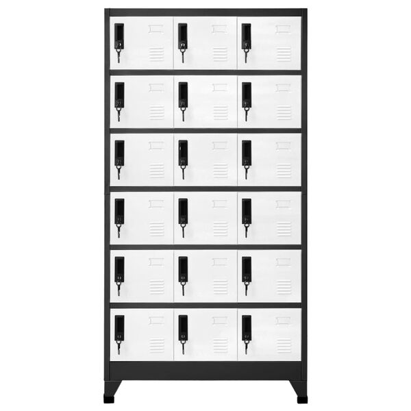 vidaXL Armoire &agrave; casiers Anthracite et blanc 90x40x180 cm Acier