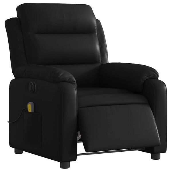 vidaXL Fauteuil inclinable de massage &eacute;lectrique noir similicuir