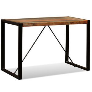 vidaXL Table &agrave; manger Bois de r&eacute;cup&eacute;ration massif 120 cm