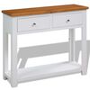 vidaXL Table console 83 x 30 x 73 cm Bois de ch&ecirc;ne massif