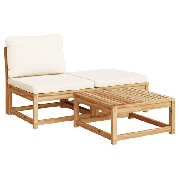 vidaXL Salon de jardin avec coussins 5 pcs Bois d'acacia solide