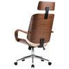 vidaXL Chaise de bureau avec appuie-t&ecirc;te Cr&egrave;me Similicuir et bois