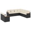 vidaXL Salon de jardin 9 pcs avec coussins noir r&eacute;sine tress&eacute;e