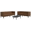 vidaXL Ensemble de canapé Chesterfield 2 pcs marron similicuir daim