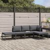 vidaXL Salon de jardin 5 pcs avec coussins Gris Résine tressée