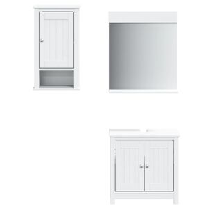 vidaXL Meubles de salle de bain 3 pcs BERG blanc bois de pin massif