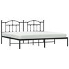 vidaXL Cadre de lit métal sans matelas avec tête de lit noir 193x203cm