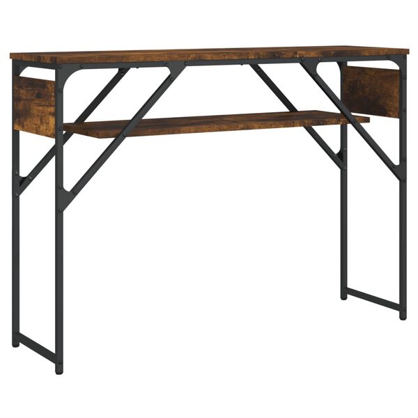 vidaXL Table console avec &eacute;tag&egrave;re ch&ecirc;ne fum&eacute; 105x30x75 cm