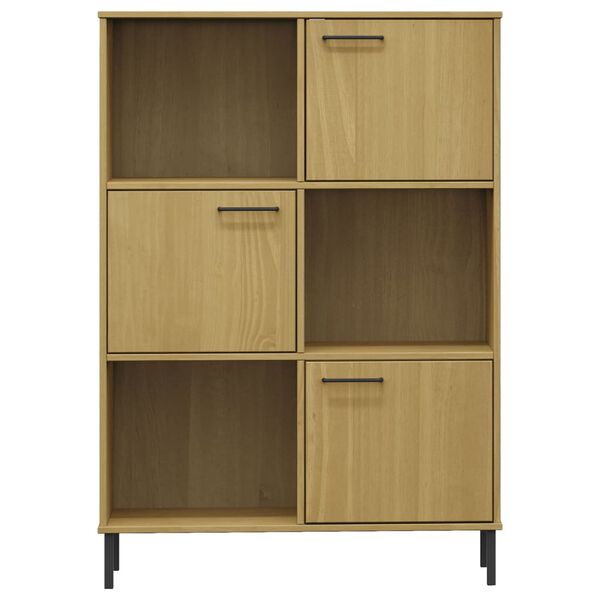 vidaXL Bibliothèque avec pieds en métal Marron 90x35x128,5cm Bois OSLO