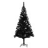 vidaXL Sapin de No&euml;l artificiel pr&eacute;-&eacute;clair&eacute; et support noir 180 cm PVC
