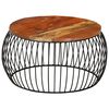 vidaXL Table basse &Oslash;68 cm Bois de r&eacute;cup&eacute;ration solide