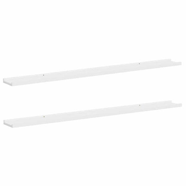 vidaXL &Eacute;tag&egrave;res murales 2 pcs Blanc 115x9x3 cm
