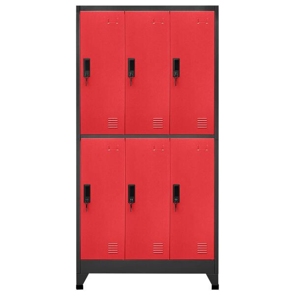 vidaXL Armoire &agrave; casiers Anthracite et rouge 90x45x180 cm Acier