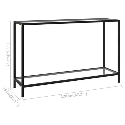 vidaXL Table console Transparent 120x35x75 cm Verre trempé