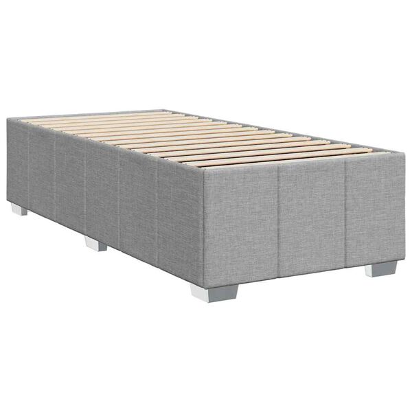 vidaXL Cadre de lit sans matelas gris clair double tissu