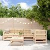 vidaXL Salon de jardin 6 pcs avec coussins bois massif