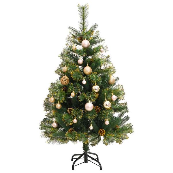 vidaXL Sapin de No&euml;l artificiel articul&eacute; 150 LED et boules 120 cm