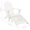 vidaXL Chaise de jardin Adirondack avec pouf et table Sapin Blanc