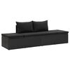 vidaXL Chaise longue avec coussins R&eacute;sine tress&eacute;e Noir