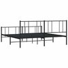 vidaXL Cadre de lit m&eacute;tal sans matelas avec pied de lit noir 183x213cm