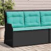 vidaXL Banc de jardin avec coussin Noir Poly rotin