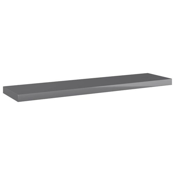 vidaXL Panneaux biblioth&egrave;que 4pcs Gris brillant 40x10x1,5cm Agglom&eacute;r&eacute;