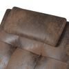 vidaXL Chaise longue avec oreiller marron tissu &agrave; l'aspect de daim