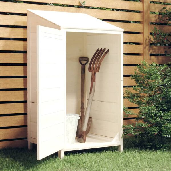 vidaXL Remise de jardin Blanc 55x52x112 cm Bois de sapin solide