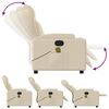 vidaXL Fauteuil de massage inclinable crème tissu