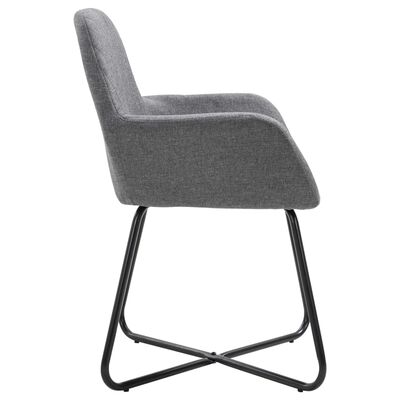 vidaXL Chaises à manger lot de 2 gris foncé tissu