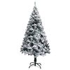 vidaXL Sapin de No&euml;l artificiel avec neige floqu&eacute;e vert 150 cm PVC