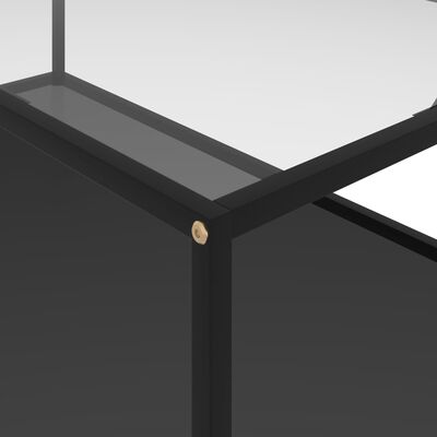 vidaXL Table basse Transparent et noir 120x60x35 cm Verre trempé