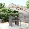 vidaXL Ensemble de bar de jardin 5 pcs avec coussins gris poly rotin
