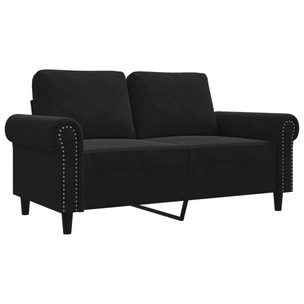 vidaXL Canap&eacute; &agrave; 2 places Noir 120 cm Velours