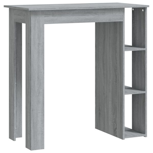 vidaXL Table de bar avec étagère sonoma gris bois d'ingénierie