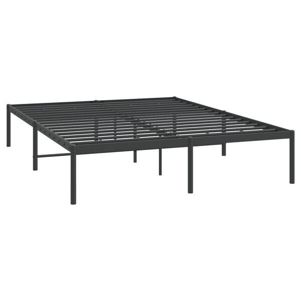 vidaXL Cadre de lit m&eacute;tal sans matelas noir 150x200 cm