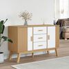 vidaXL Buffet OLDEN blanc et marron 114x43x73,5 cm bois massif de pin