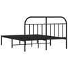 vidaXL Cadre de lit m&eacute;tal sans matelas avec t&ecirc;te de lit noir 135x190cm
