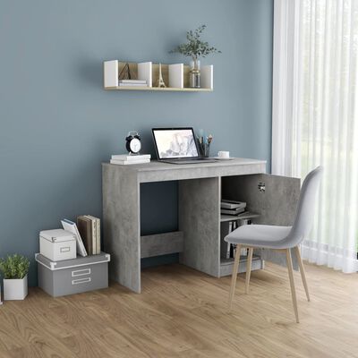 vidaXL Bureau Gris béton 100x50x76 cm Bois d'ingénierie