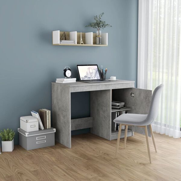 vidaXL Bureau Gris b&eacute;ton 100x50x76 cm Bois d'ing&eacute;nierie