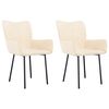 vidaXL Chaises &agrave; manger lot de 2 Cr&egrave;me Velours