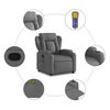 vidaXL Fauteuil inclinable de massage gris fonc&eacute; tissu