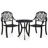 vidaXL Ensemble de bistro 3 pcs Aluminium coulé Noir